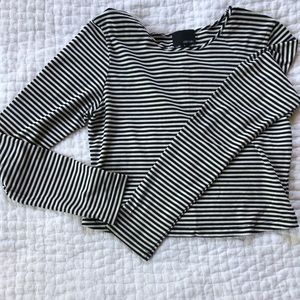 Cropped Striped Long Sleeve